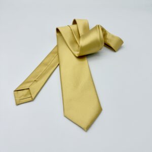 100% Silk Tie Ready To Wear - Woven - Yellow - Micro Pattern - Hand Made In Italy