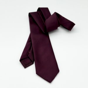 100% Silk Tie Ready To Wear - Woven - Red - Solid Pattern - Hand Made In Italy