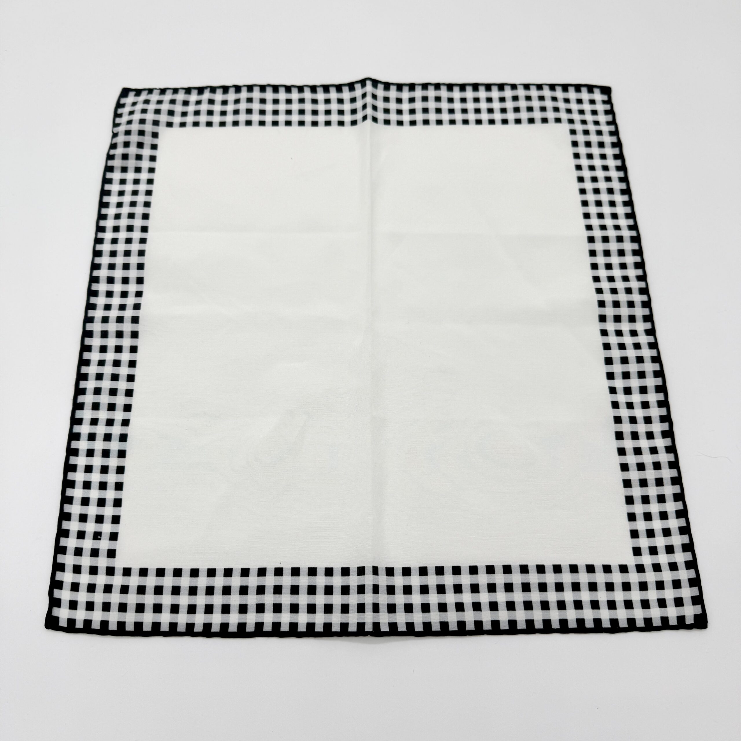 100% Hand Rolled Silk Cotton Pocket Square - Ready To Wear - Micro - Black - Hand Made In Italy - Image 2