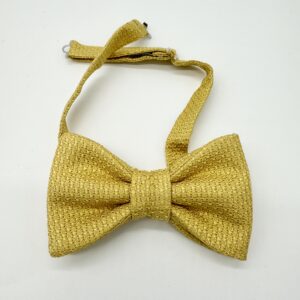 100% Silk Pretied Bow Tie - Ready To Wear - Yellow - Solid - Hand Made In Italy