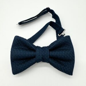 100% Silk Pretied Bow Tie - Ready To Wear - Blue - Solid - Hand Made In Italy