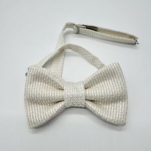 100% Silk Pretied Bow Tie - Ready To Wear - White - Solid - Hand Made In Italy